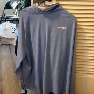 Columbia Men's Light Blue UV Protection with built in bala clava.